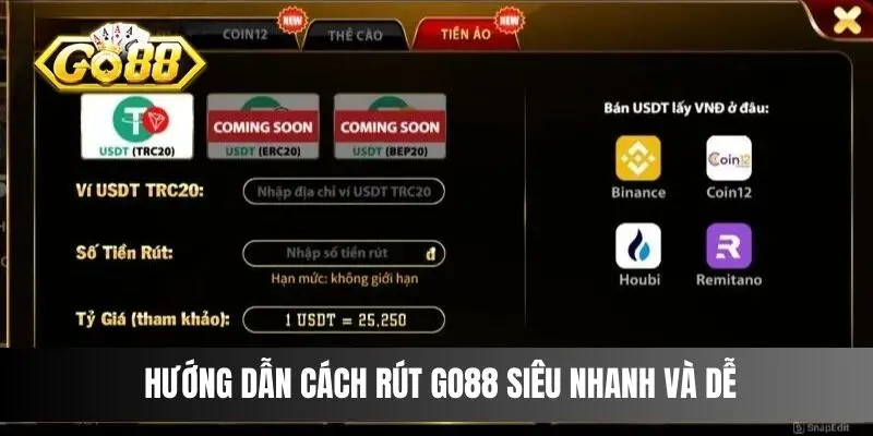 Hướng dẫn cách rút Go88 siêu nhanh và dễ