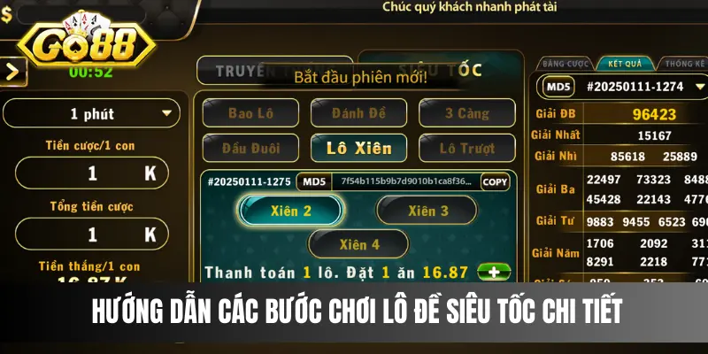 Hướng dẫn các bước chơi xổ số siêu tốc chi tiết cùng cổng game