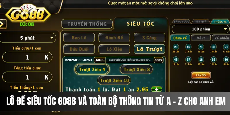 Lô Đề Siêu Tốc Go88 Và Toàn Bộ Thông Tin Từ A - Z Cho Anh Em