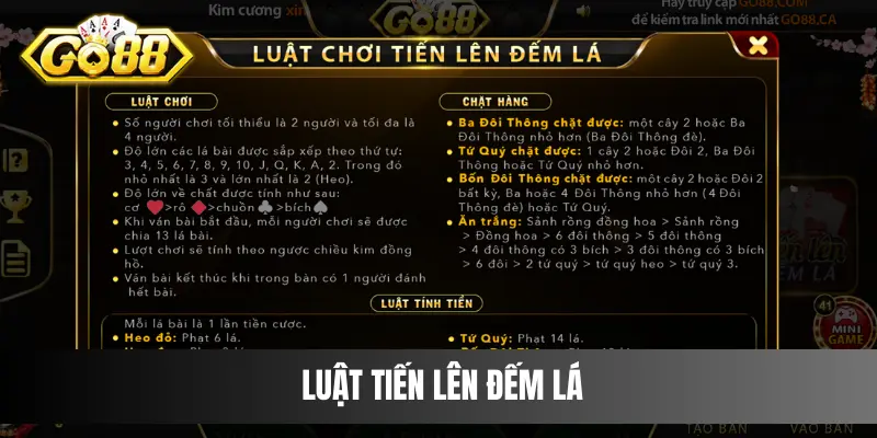 Luật quan trọng trong trò chơi Tiến Lên Đếm Lá Go88